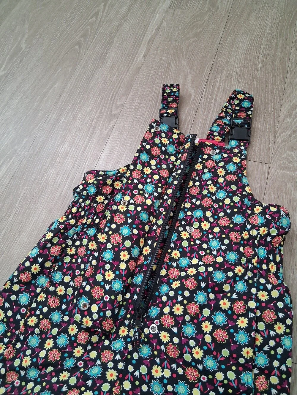 Hanna Andersson Floral Print Snow Bib Overalls 110
